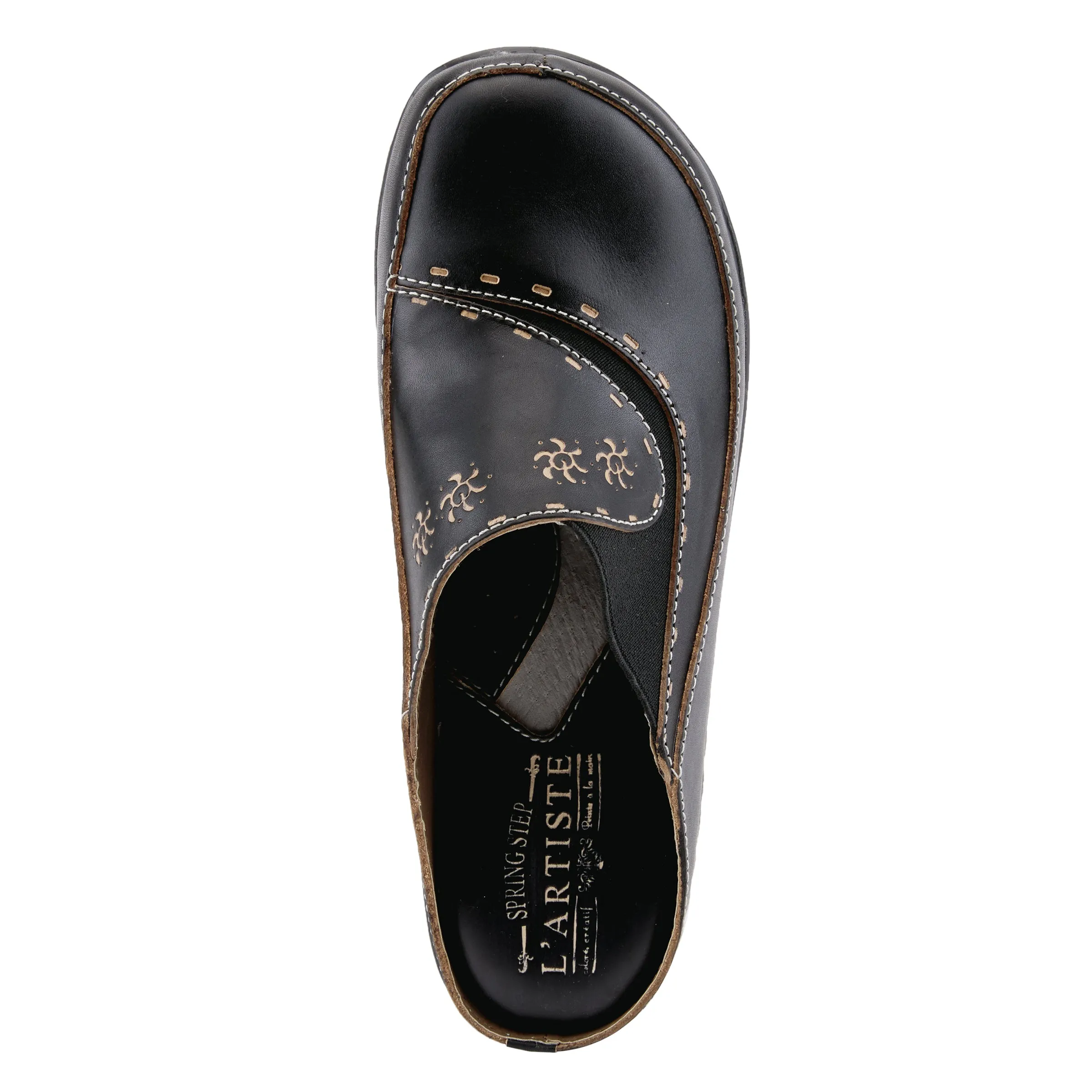 Spring Step Shoes  L'Artiste Chino Clogs Women’s Hand Painted Leather 2" Heel