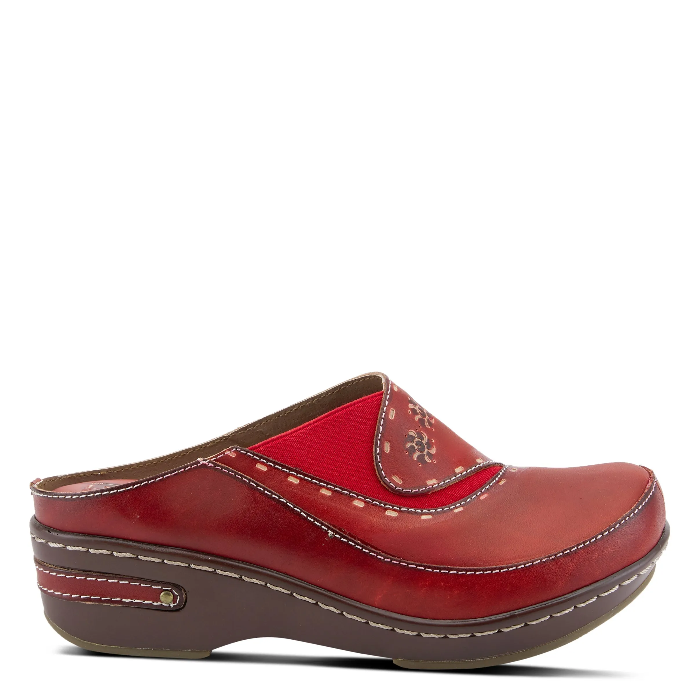 Spring Step Shoes  L'Artiste Chino Clogs Women’s Hand Painted Leather 2" Heel