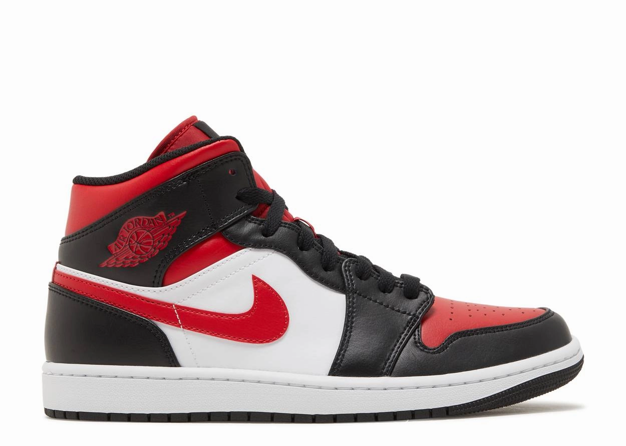 Jordan 1 Mid White Black Red (2022) Waterproof Barrier Tech Padded Tongue Construction