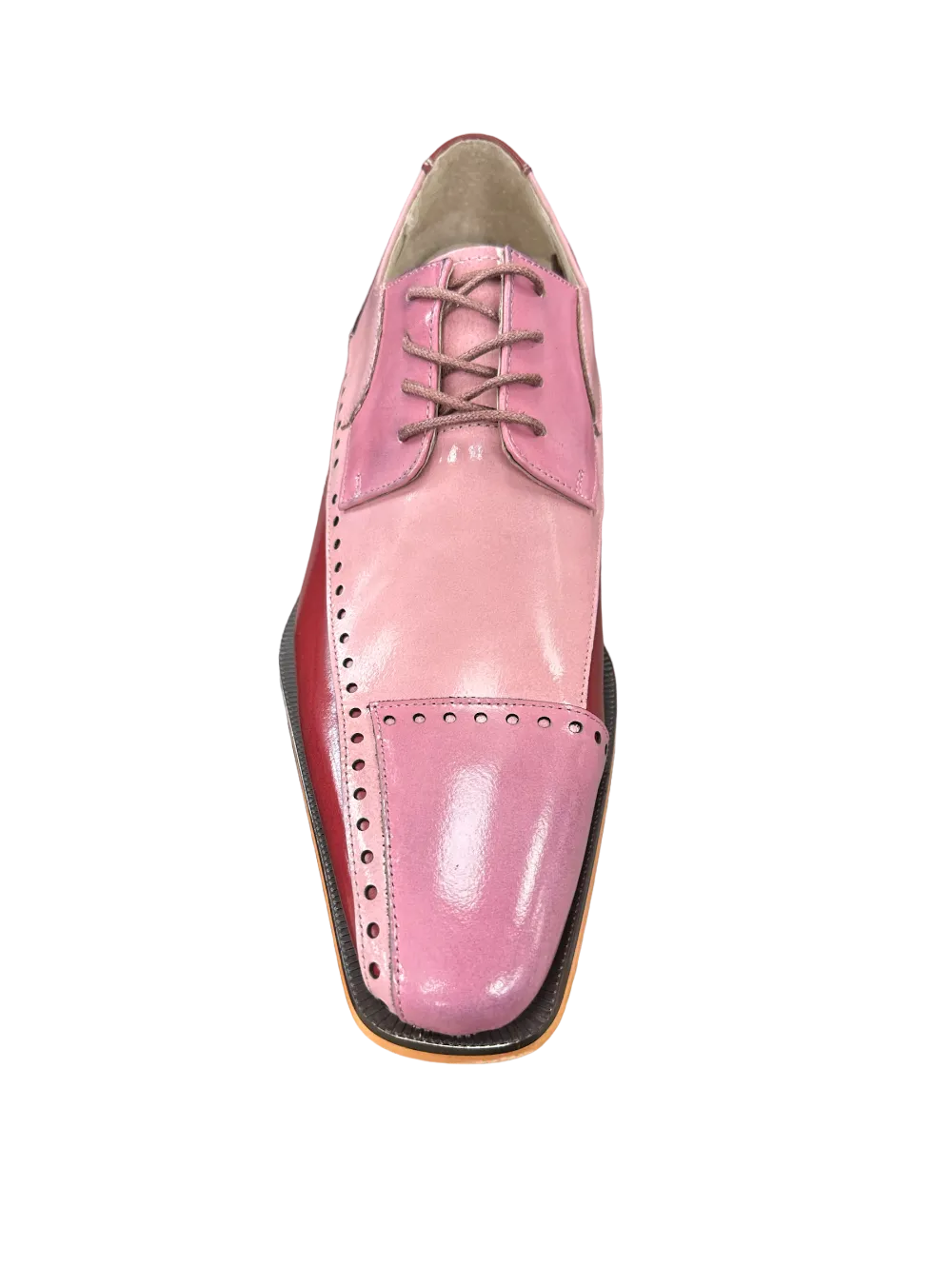 Stacy Adams Plaza Men's Multi Color Pink Lace-Up Dress Shoes Oxford Fashion Design