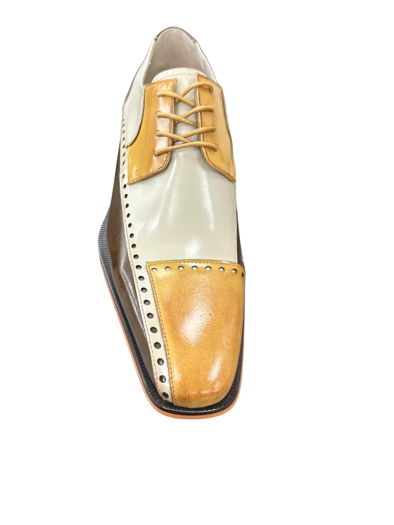 Stacy Adams Plaza Multi Color Olive Men's Lace-Up Dress Shoes Oxford Cap Toe