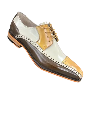 Stacy Adams Plaza Multi Color Olive Men's Lace-Up Dress Shoes Oxford Cap Toe