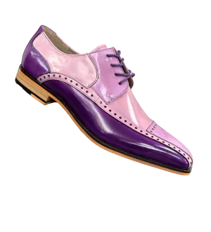 Stacy Adams Plaza Purple Men's Multi Color Lace-Up Dress Shoes Oxford Cap Toe
