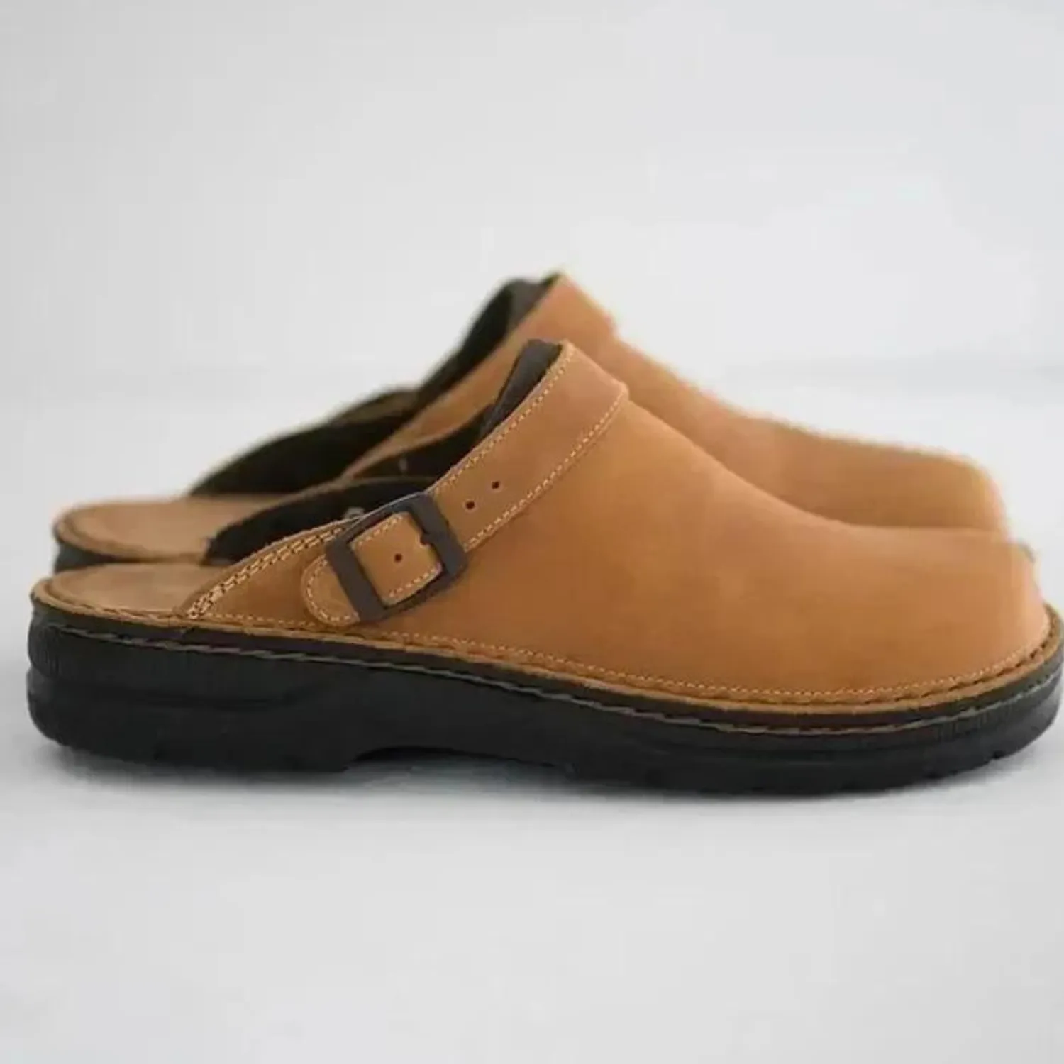 Stapper - Men's Leather Clogs, Adjustable strap, Booties, Comfortable