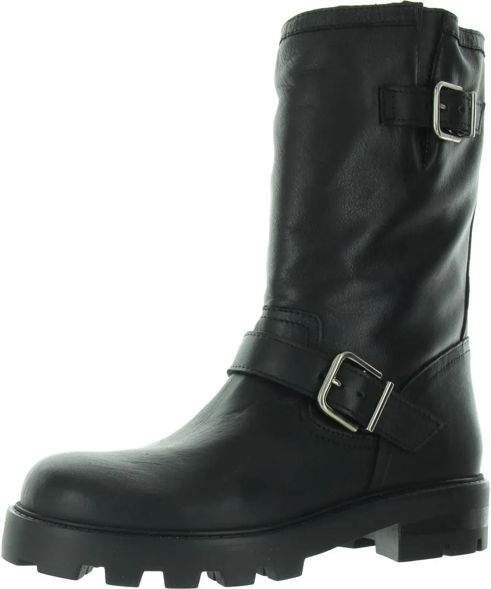 Steve Madden Womens Gleeson Faux Leather Platforms Motorcycle Boots