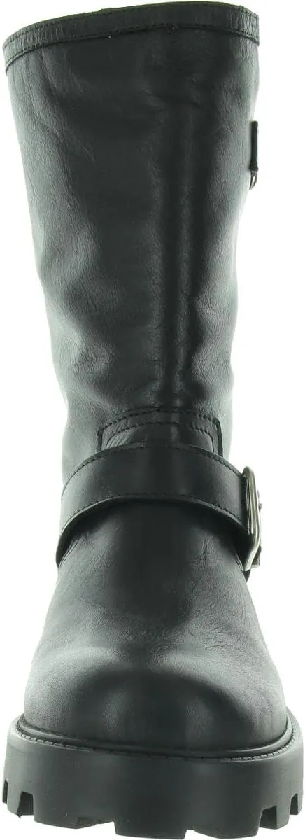 Steve Madden Womens Gleeson Faux Leather Platforms Motorcycle Boots