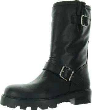 Steve Madden Womens Gleeson Faux Leather Platforms Motorcycle Boots