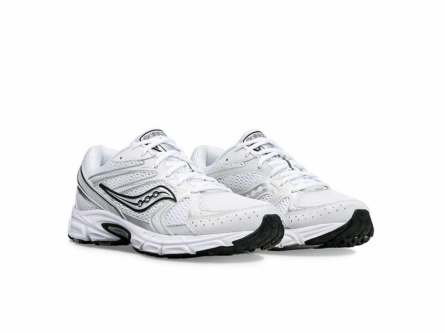 Saucony Grid Ride Mellenium 'White/Silver' training - day running shoes running in solid colors