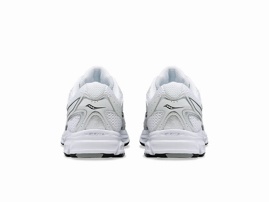 knitted upper running shoes Saucony Grid Ride Mellenium 'White/Silver'