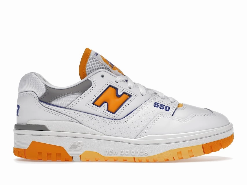 Temperature Regulating Fabric Functional Wear New Balance 550 White Vibrant Orange