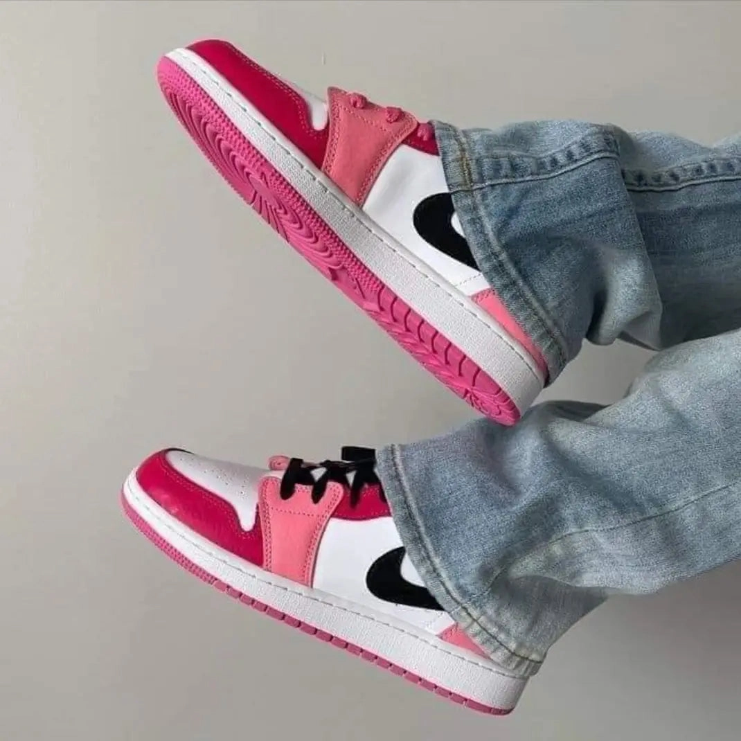 Urban Luxury Soft Leather Jordan 1 Low Pink Red