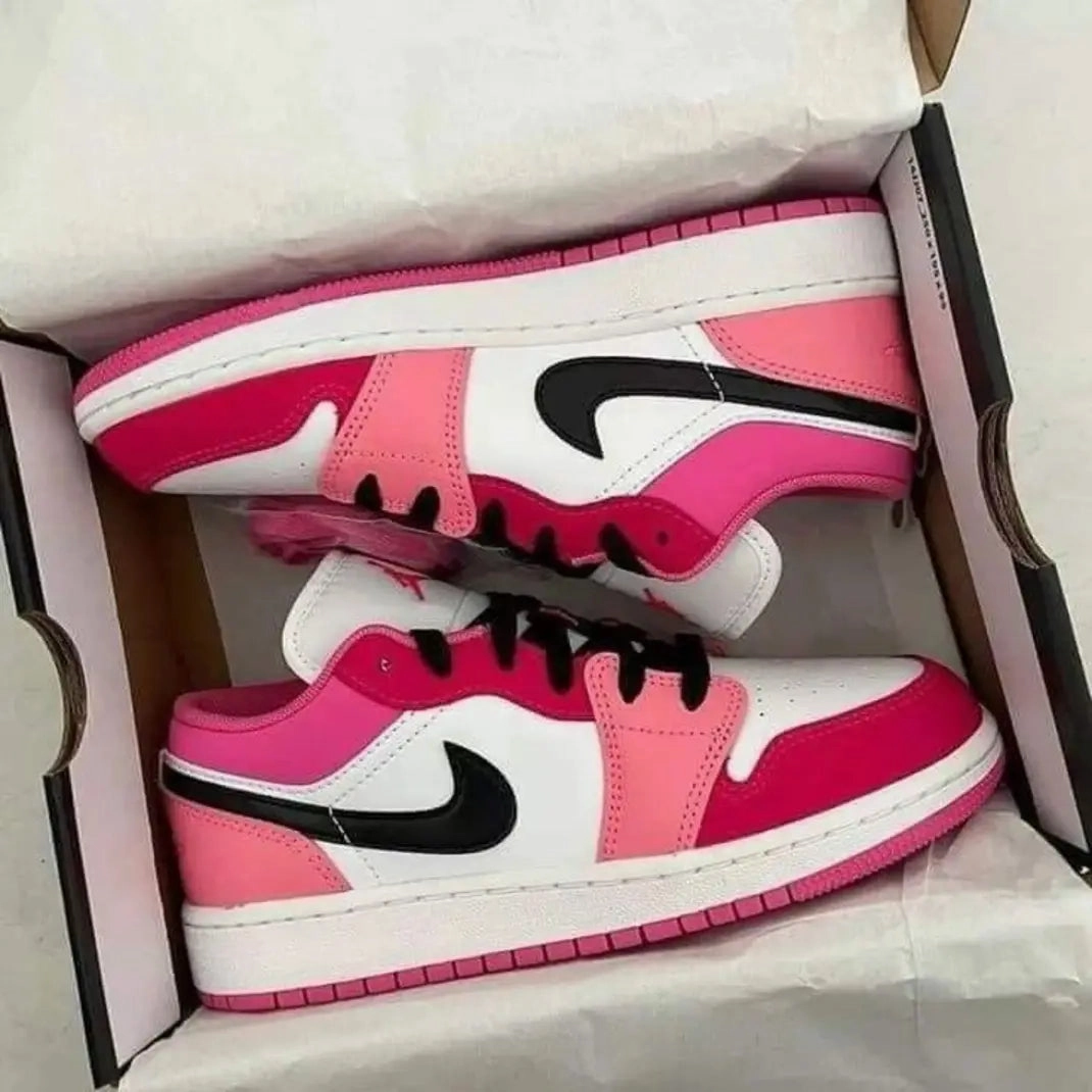 Jordan 1 Low Pink Red Comfortable to wear Contemporary Fit