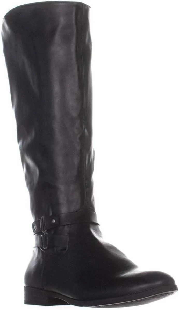 Style & Co. Womens Kindell Faux Leather Round Toe Riding Boots