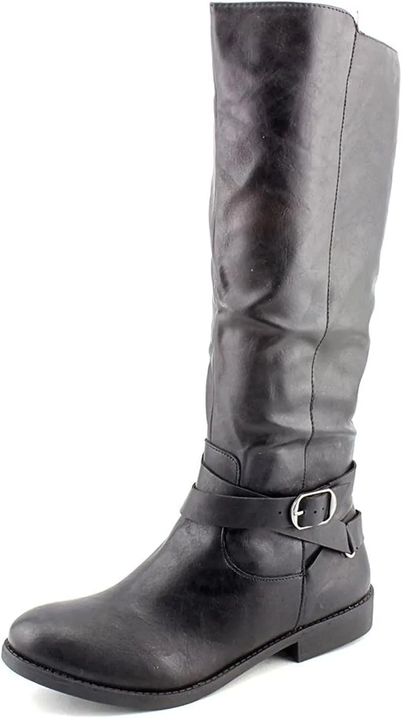 Style & Co. Womens Madixe Faux Leather Knee High Riding Boots