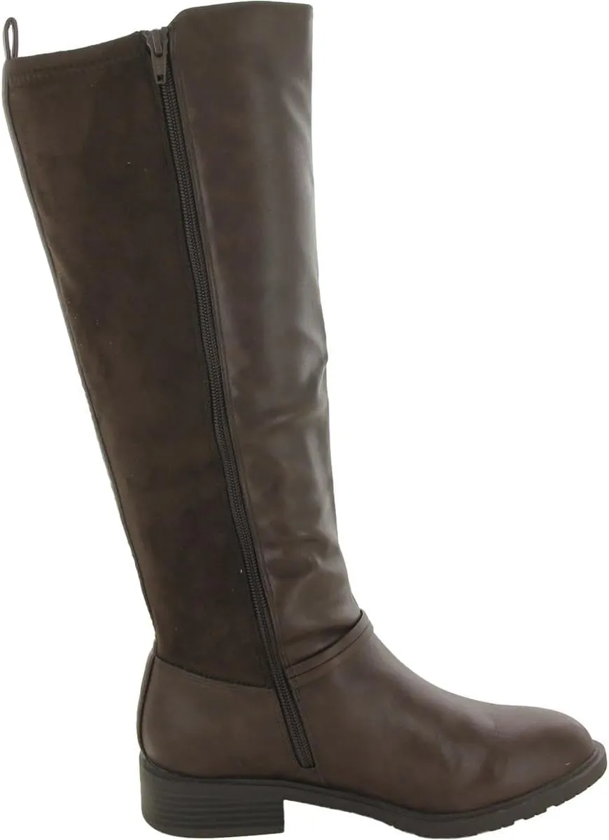 Style & Co. Womens Verrlee Faux Leather Riding Knee-High Boots