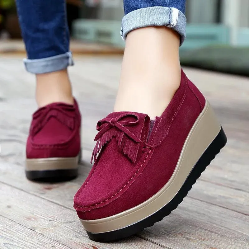 Suede Tassel Fringe Loafers Moccasins