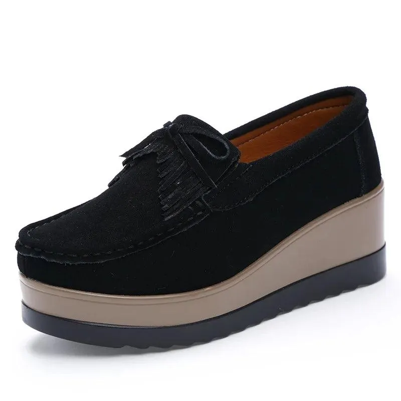 Suede Tassel Fringe Loafers Moccasins