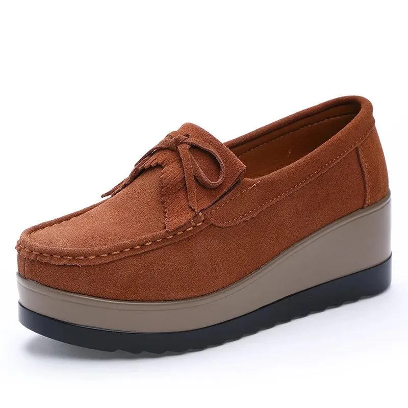 Suede Tassel Fringe Loafers Moccasins