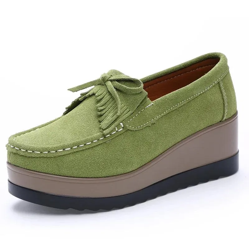 Suede Tassel Fringe Loafers Moccasins