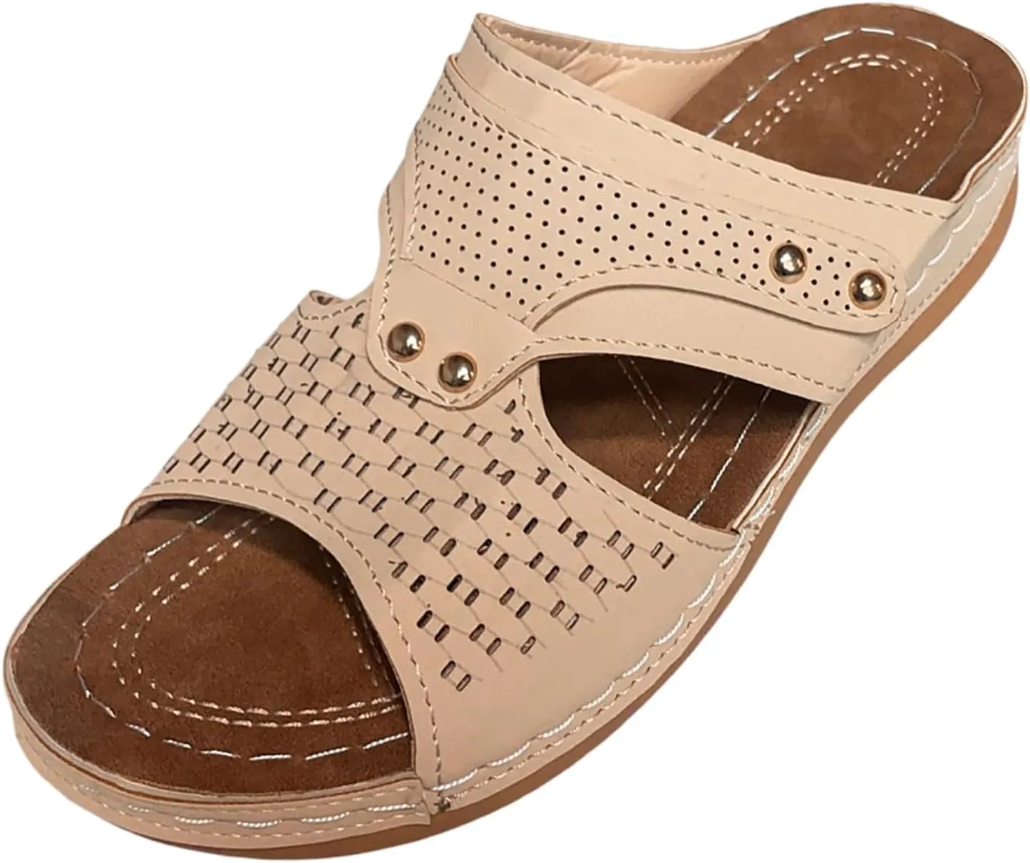 Summer Solid Slip On Casual Open Toe Wedges Comfortable Beach Shoes Sandals Slippers Lady Memory Foam Flip Flop