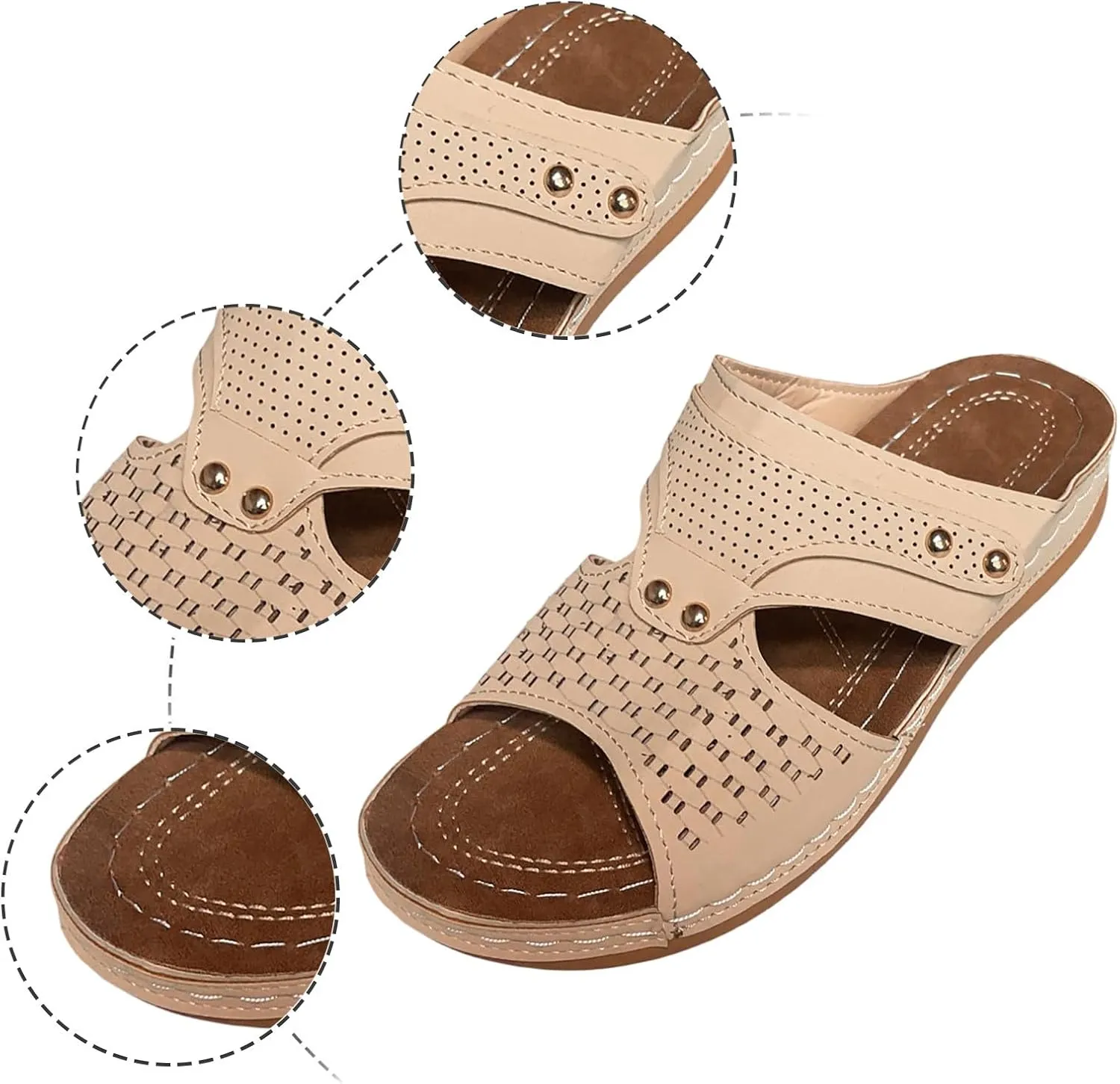 Summer Solid Slip On Casual Open Toe Wedges Comfortable Beach Shoes Sandals Slippers Lady Memory Foam Flip Flop