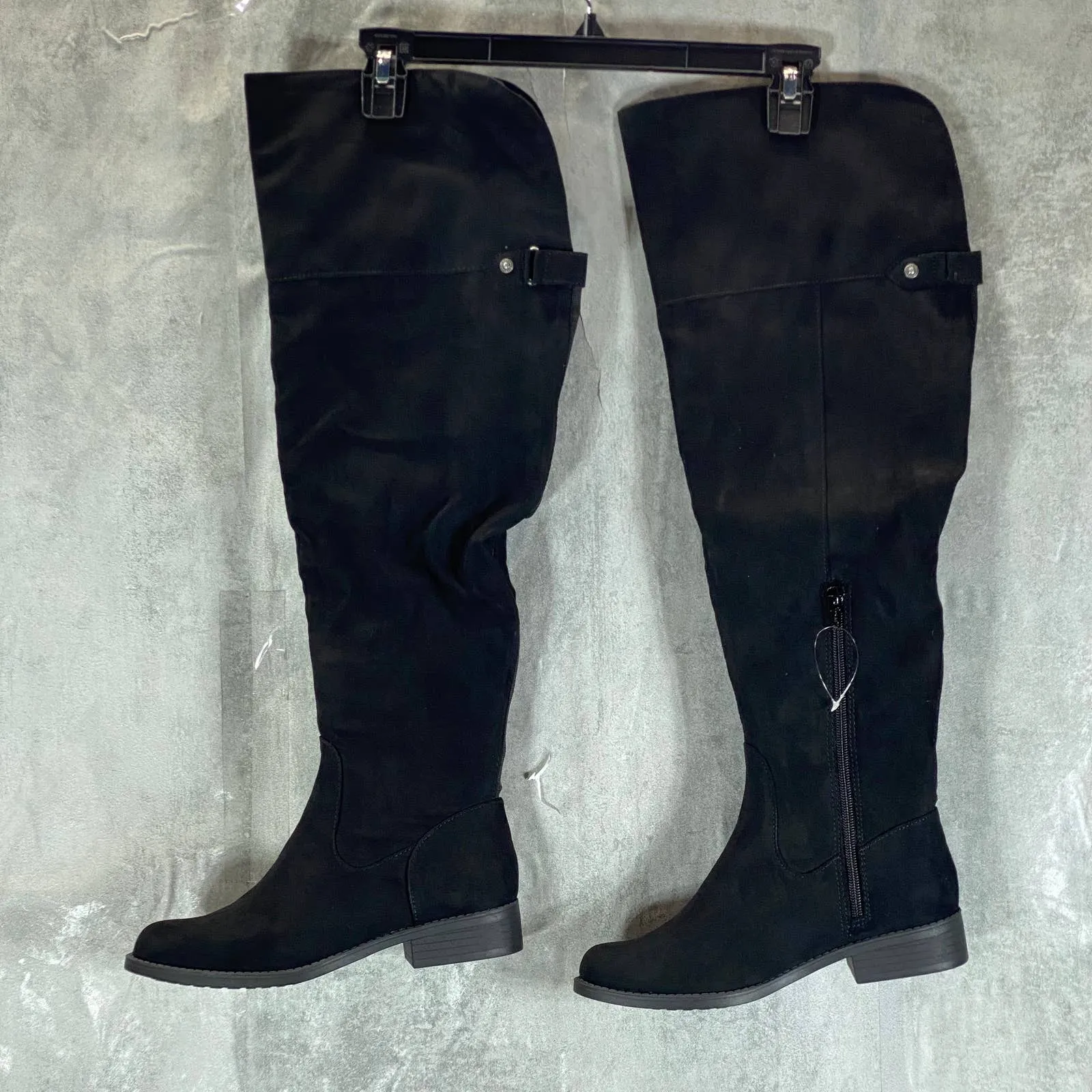 SUN STONE Women's Black Micro Allicce Wide-Calf Over-The-Knee Boots SZ 6.5WC