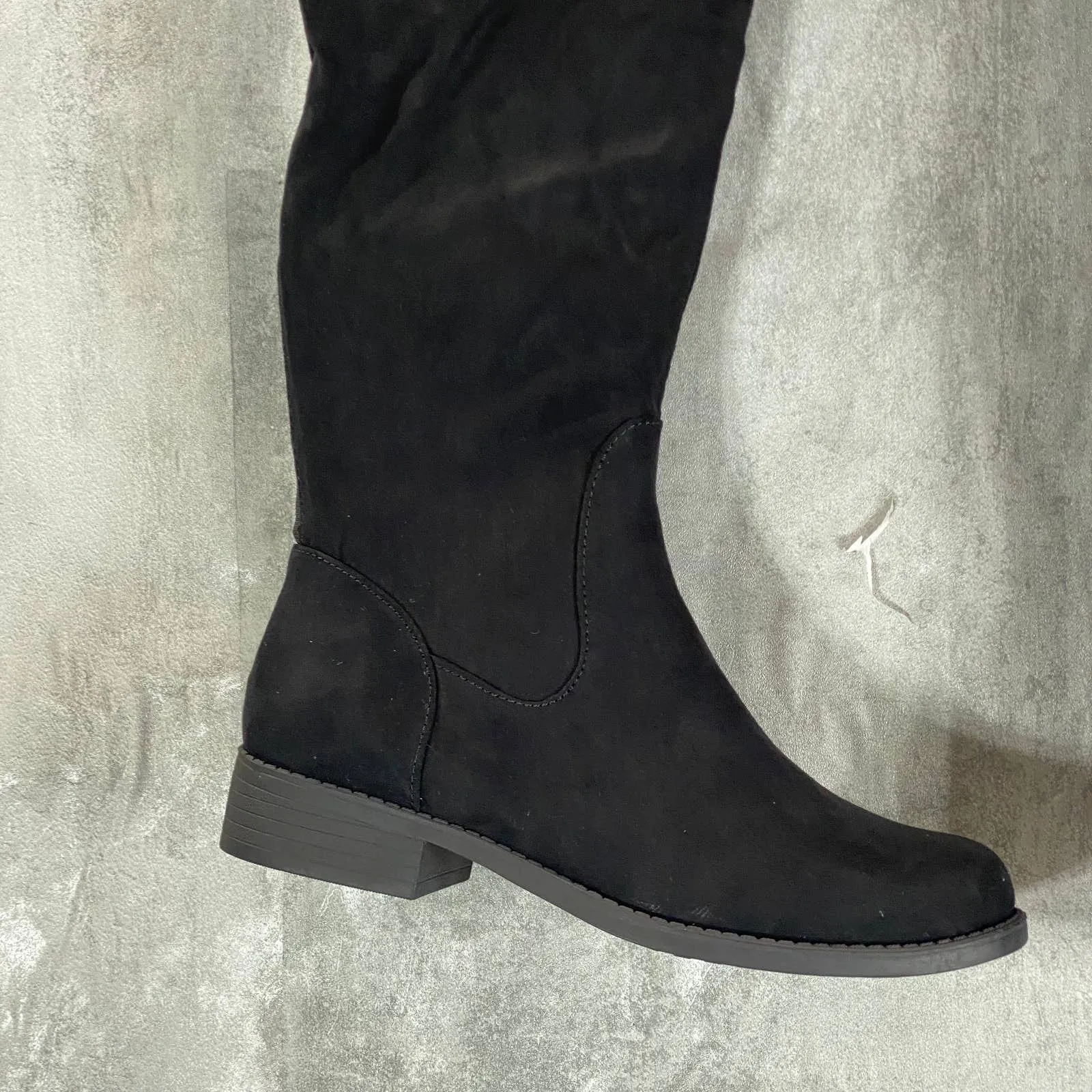SUN STONE Women's Black Micro Allicce Wide-Calf Over-The-Knee Boots SZ 6.5WC