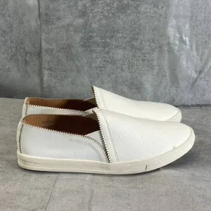 SUN STONE Women's White Snake Embossed Miriam Round-Toe Slip-On Sneakers SZ 6