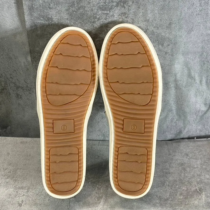 SUN STONE Women's White Snake Embossed Miriam Round-Toe Slip-On Sneakers SZ 6
