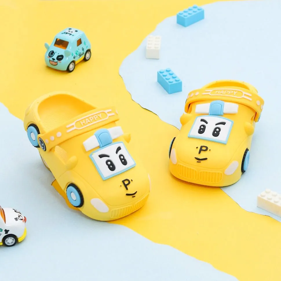 Sunny Raceway Yellow Car Pattern Clogs for Boys by Yellow Bee