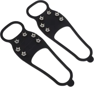 SUPVOX Winter Fishing Ice Breaker Crampons Anti Slip Ice Shoes 6 Teeth Cleat Spikes Portable Hiking for Men Women