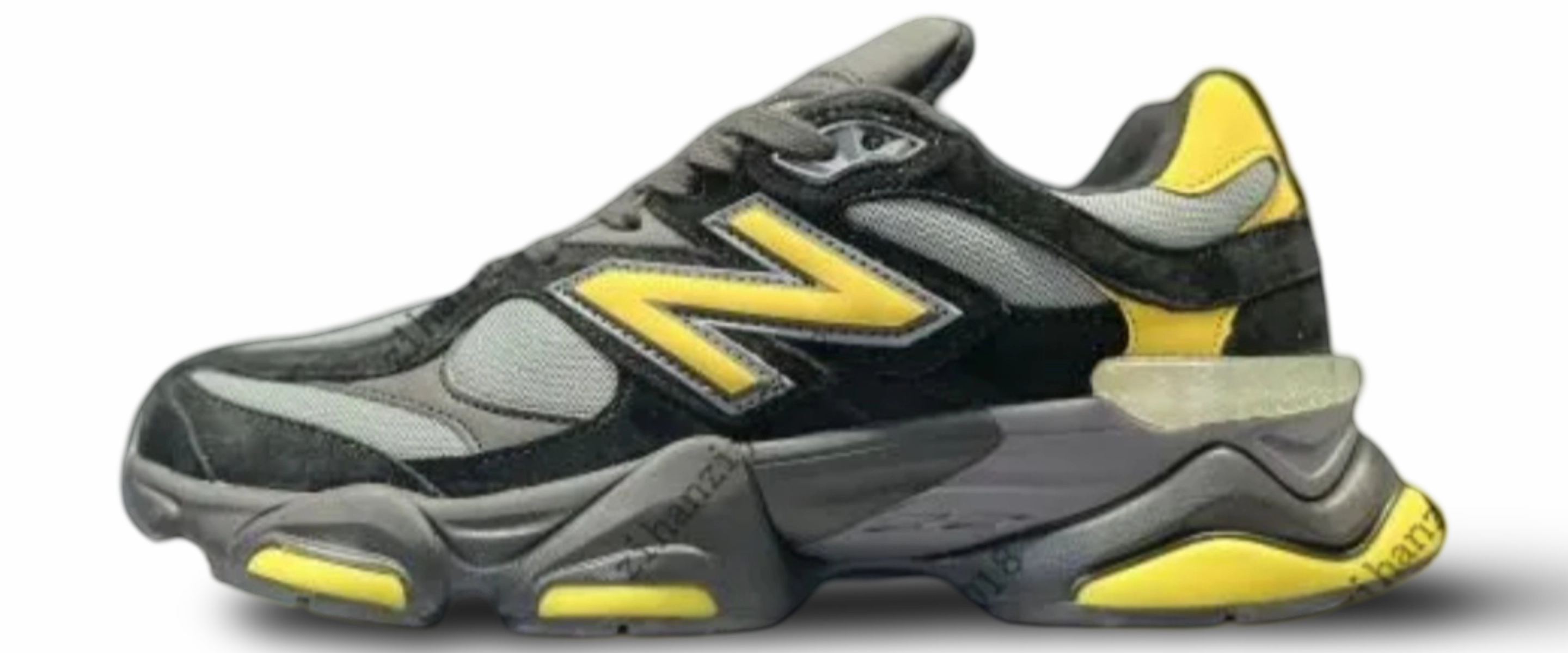 New balance 9060 black yellow Flexible Rubber Sole