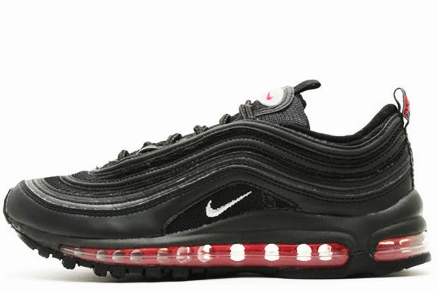 Flexible Torsion Bar Compression Zones Nike Air Max 97 GS Black Reflective 'Pimento'