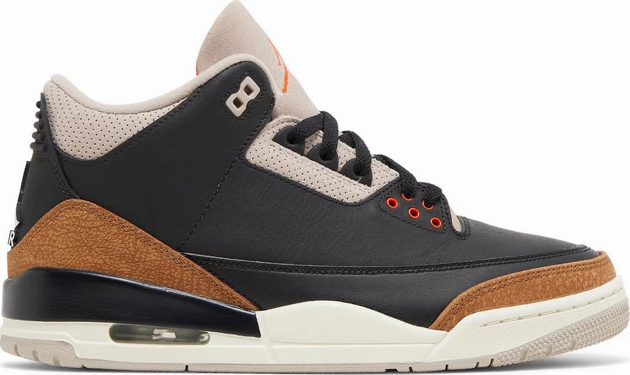 Air Jordan 3 Retro 'Desert Elephant' cushioned synthetic shoes running in a nature reserve shoes