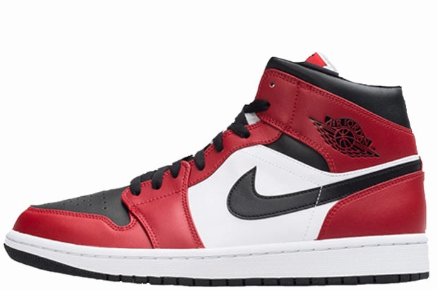 lightweight fabric Air Jordan 1 Retro Mid Chicago Toe