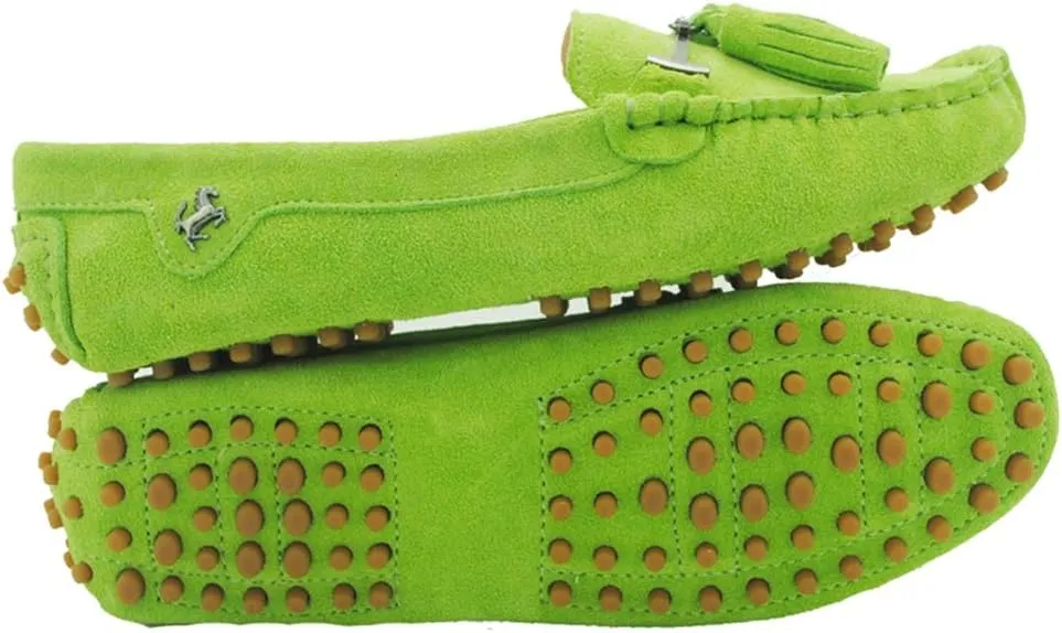 TDA Womens Casual Comfort Slip-on Metal Button Tassel Suede Leather Driving Walking Trail Running Loafers Boat Shoes Multi Colored