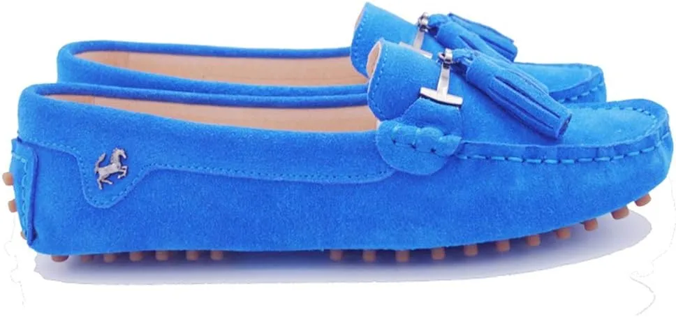 TDA Womens Casual Comfort Slip-on Metal Button Tassel Suede Leather Driving Walking Trail Running Loafers Boat Shoes Multi Colored