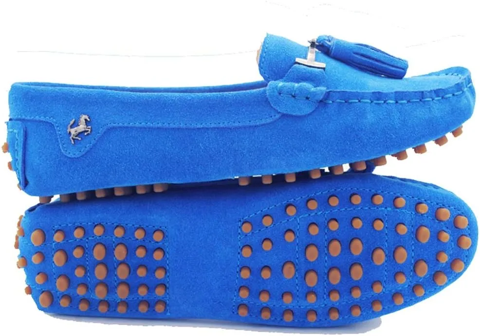TDA Womens Casual Comfort Slip-on Metal Button Tassel Suede Leather Driving Walking Trail Running Loafers Boat Shoes Multi Colored