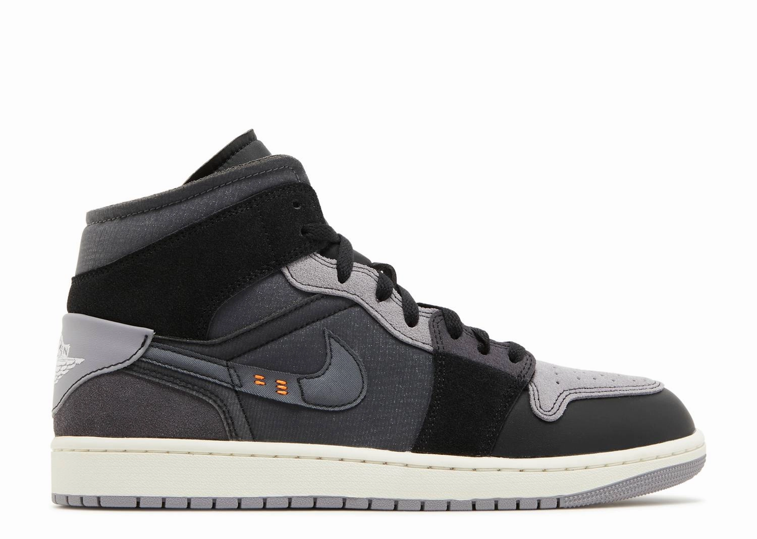 Air Jordan 1 Mid SE Craft "Inside Out Black" (Wilmington Location) Arch Support Construction Minimal Style