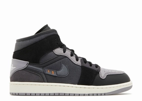 Training Ready Soft Tongue Design Air Jordan 1 Mid SE Craft "Inside Out Black" (Wilmington Location)