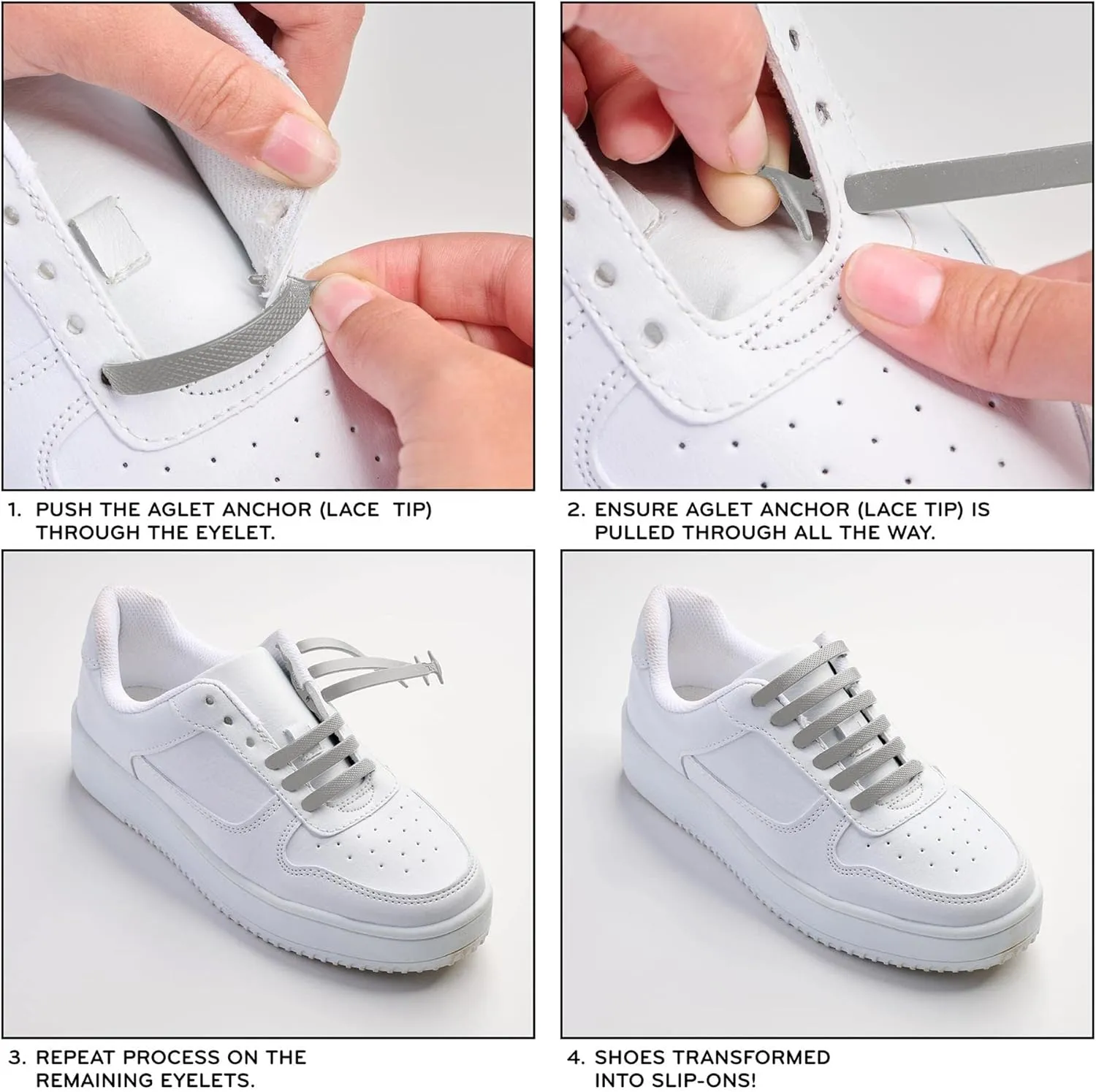 THE ORIGINAL STRETCHLACE No Tie Shoe Laces for Kids and Adult Stretchy Tieless Silicone Straps