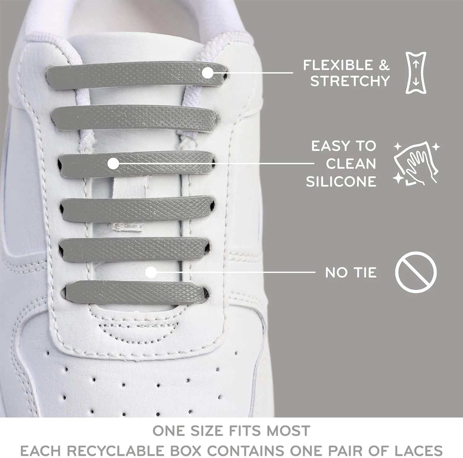 THE ORIGINAL STRETCHLACE No Tie Shoe Laces for Kids and Adult Stretchy Tieless Silicone Straps