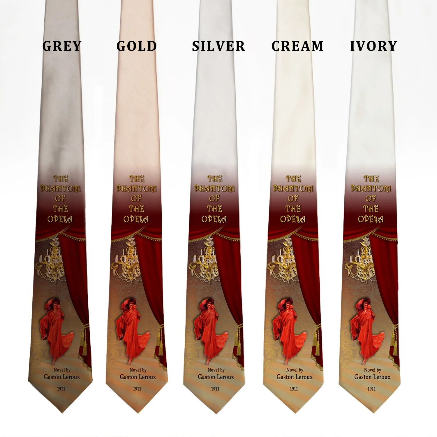 The Phantom of the Opera by Gaston Leroux Tie, Necktie with The Phantom of the Opera design.
