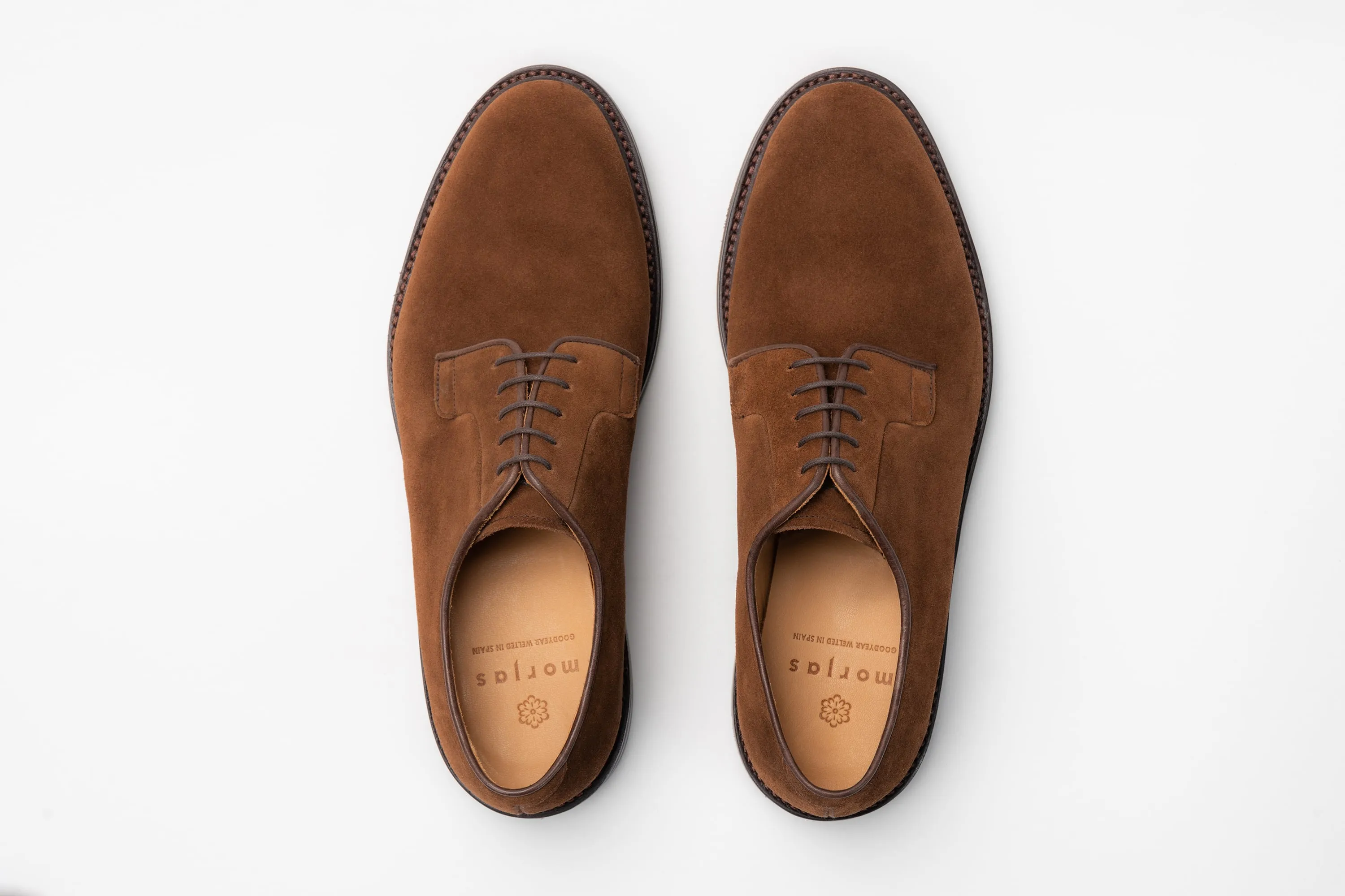 The Plain Toe Blucher - Medium Brown Suede