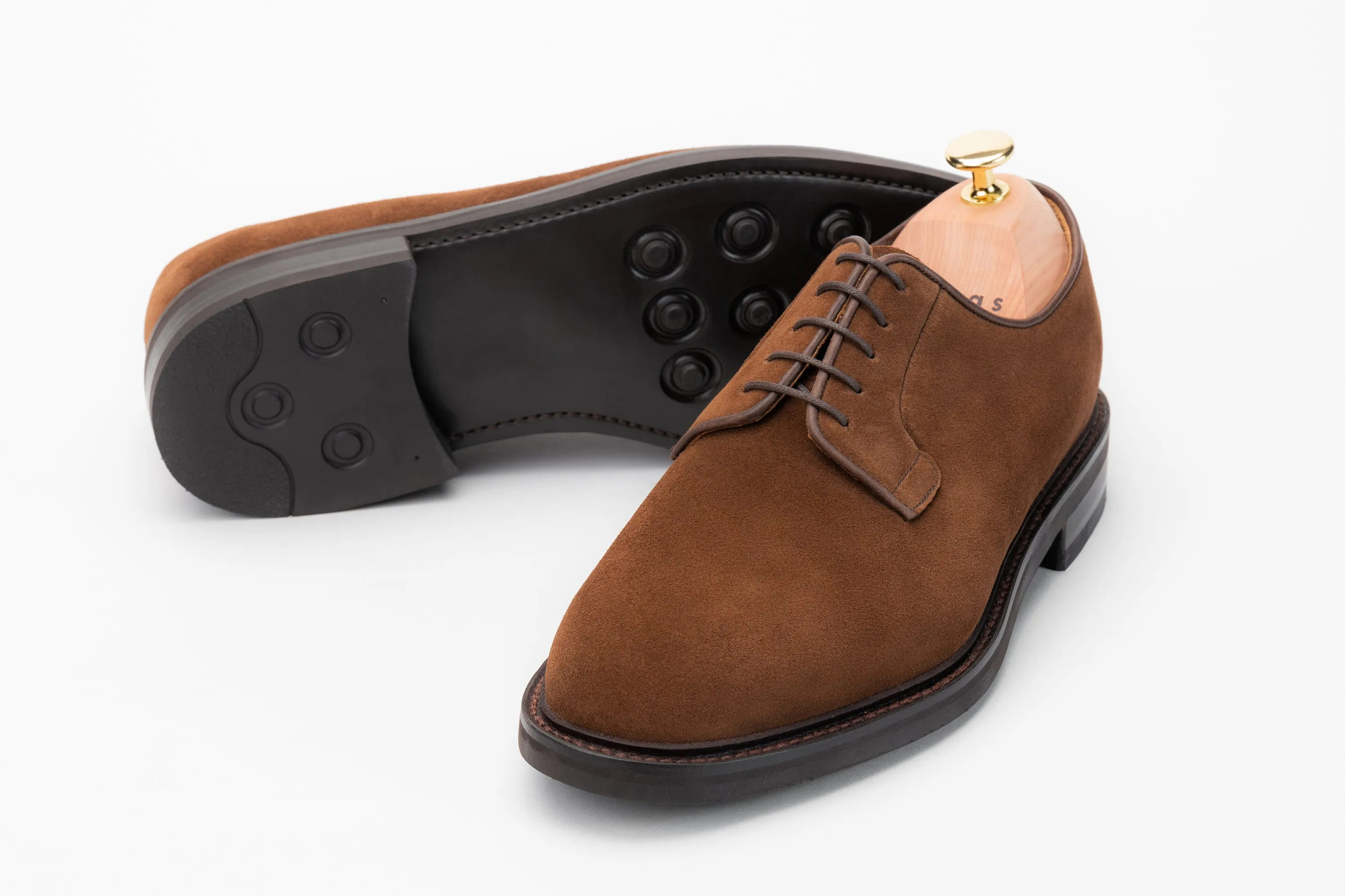 The Plain Toe Blucher - Medium Brown Suede