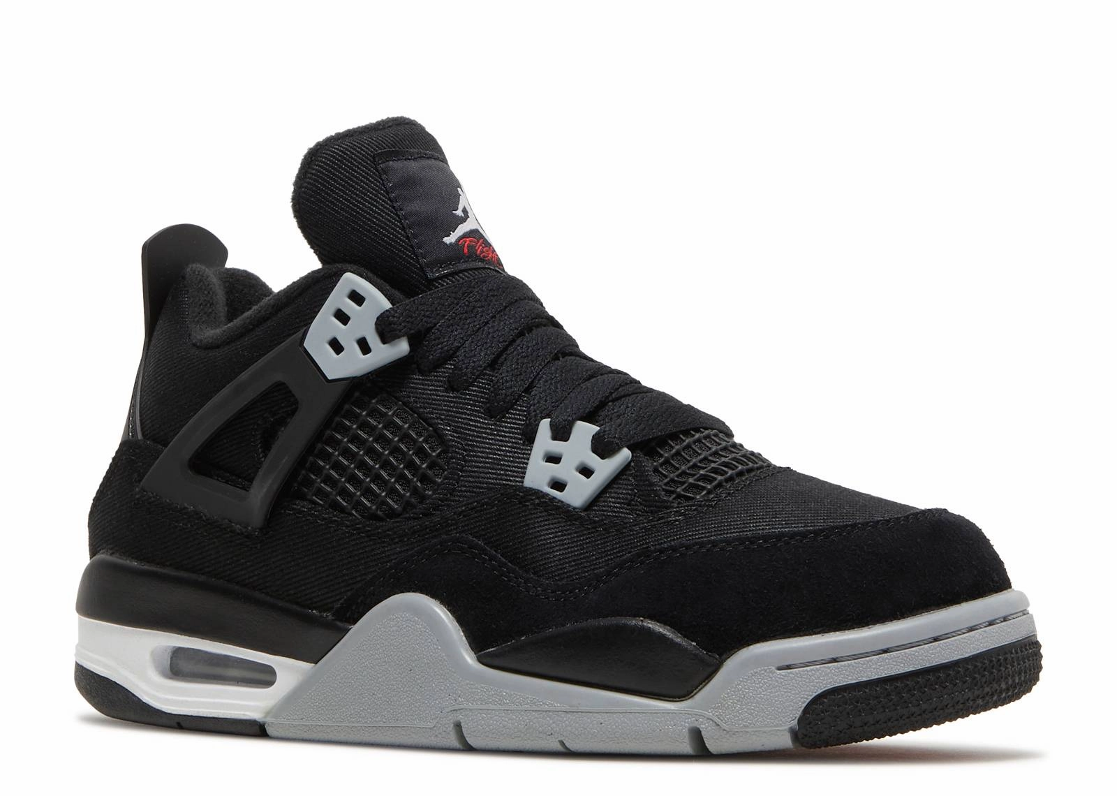 single - density - midsole - feature shoes lateral - support - stability shoes Jordan 4 Retro Black Canvas (GS)