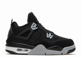 Jordan 4 Retro Black Canvas (GS) running in hilly terrain shoes