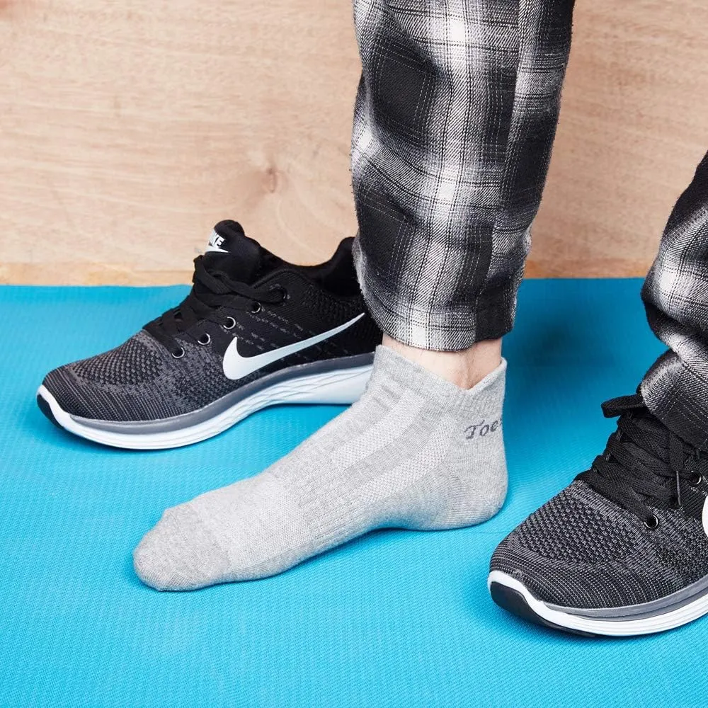 Toes&Feet Men's Anti Athletes Foot Odor Resist Anti-Sweat Thin Cotton Crew/Low Cut Sports Socks, Size 6-12