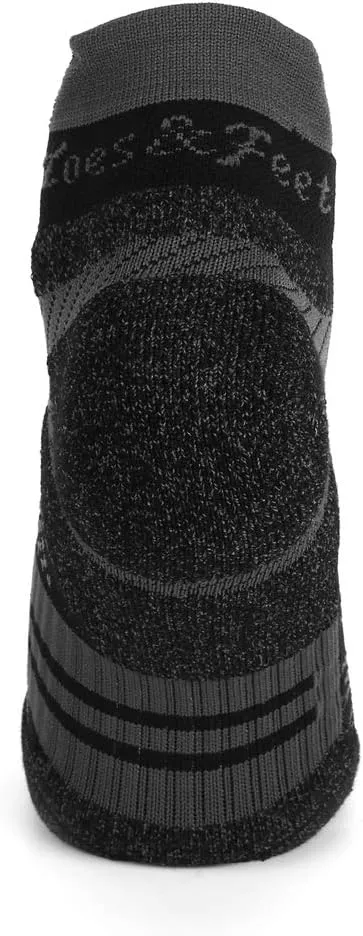 Toes&Feet Men's Anti Odor Quick Dry Cushioned Low Cut Compression (20-30mmHg) Running Socks