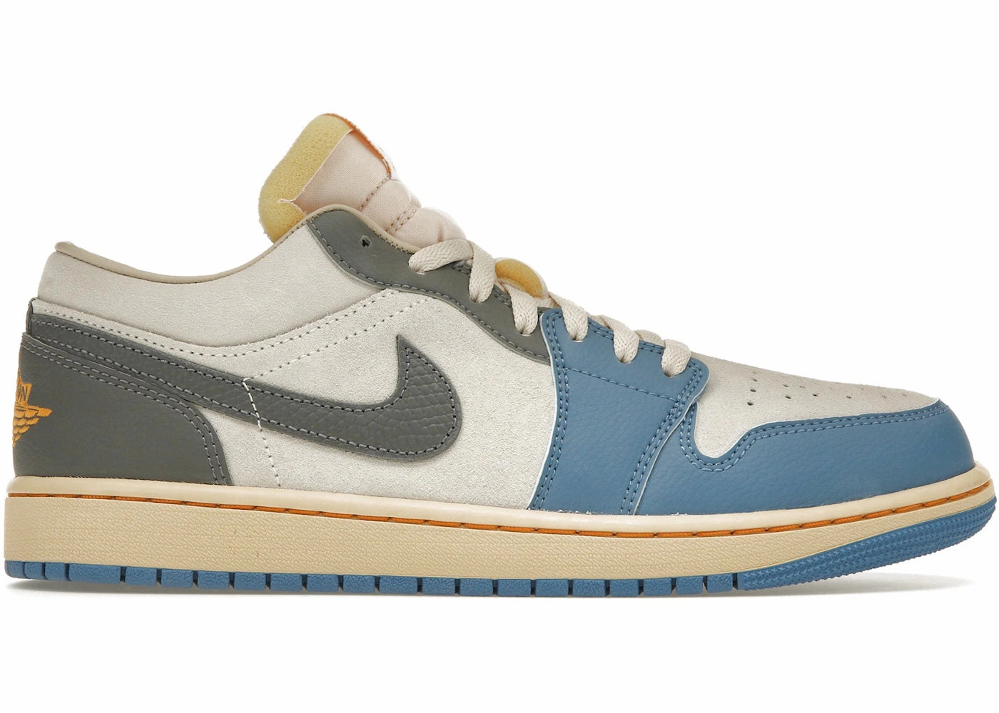 Street Vibe Vegan Leather Construction Jordan 1 LowVintage UNC Grey